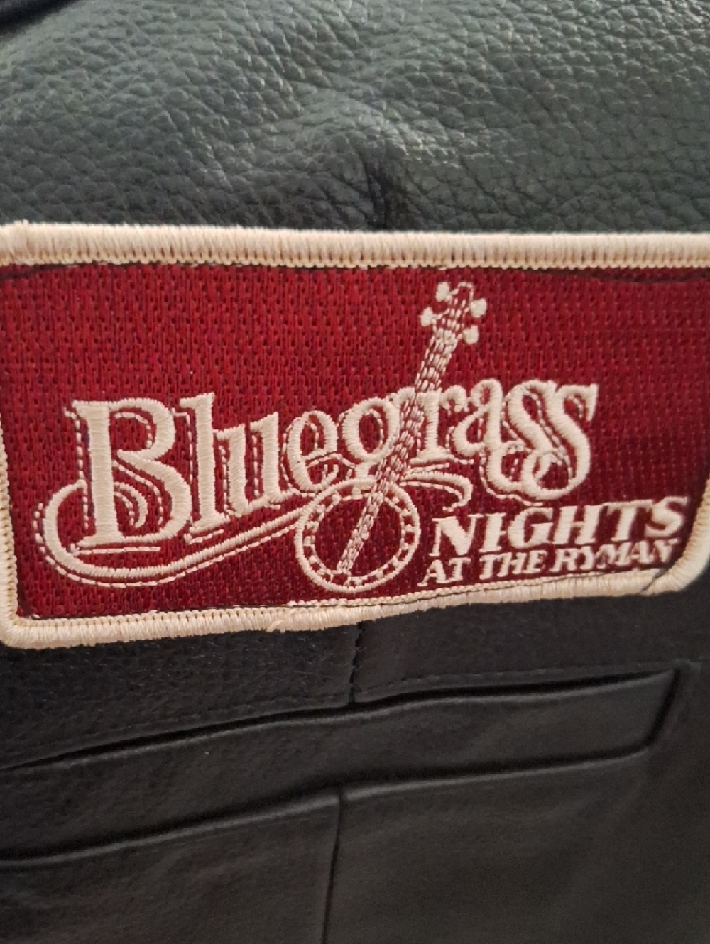 Black Leather Women's Vest with Music City Patches - Picture 10 of 11